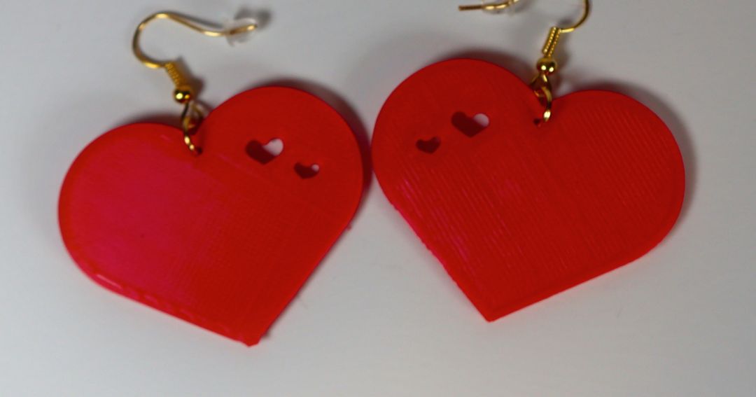 Heart Earring With Small Hearts By Claraslittleartworks Download Free Stl Model