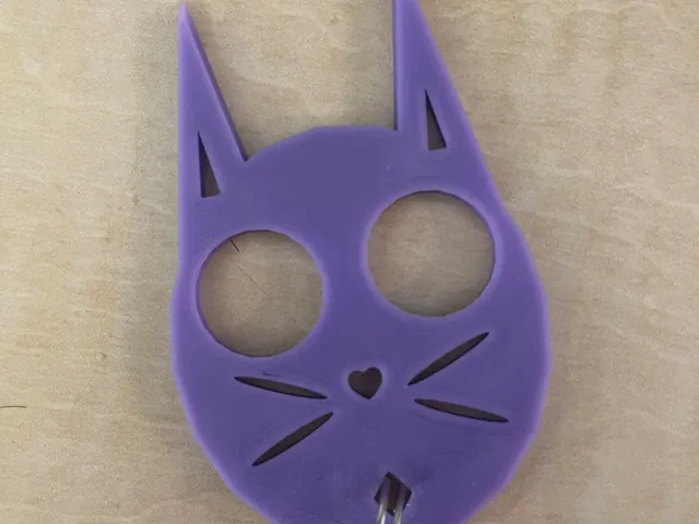 Self defense Cat Keychain