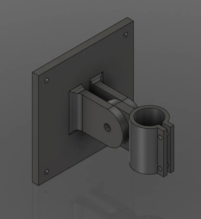 VESA 100x100 Mount for Vertically Oriented 3/4 Iron Pipe by jbaekey, Download free STL model