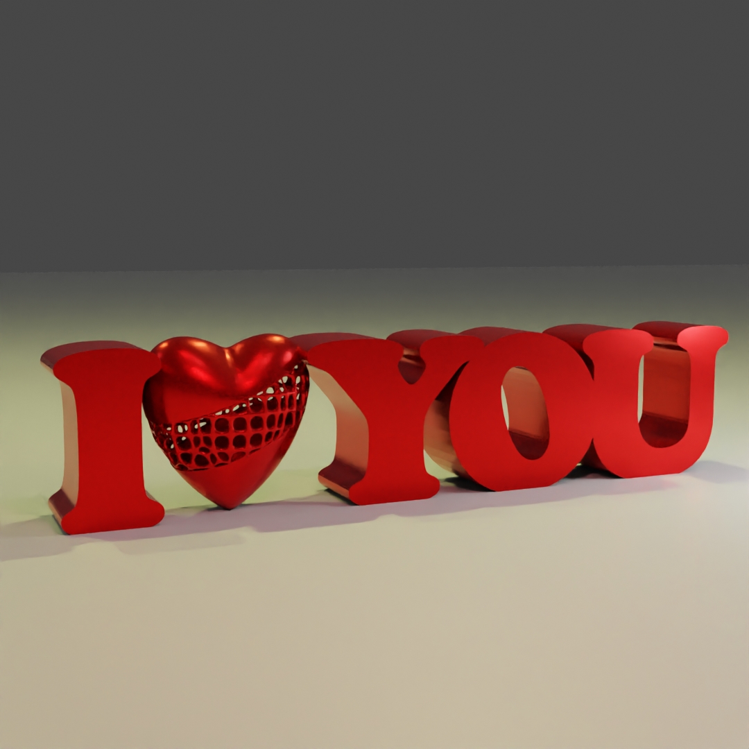 Valentine I Love You Heart Letters Voronoi