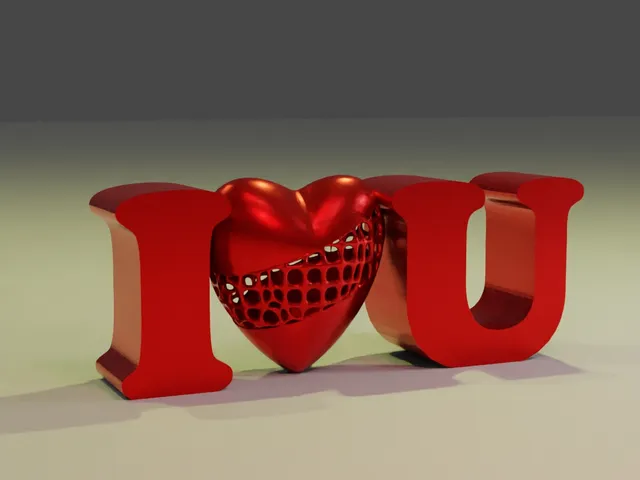 Valentine I Love U Heart Letters Voronoi