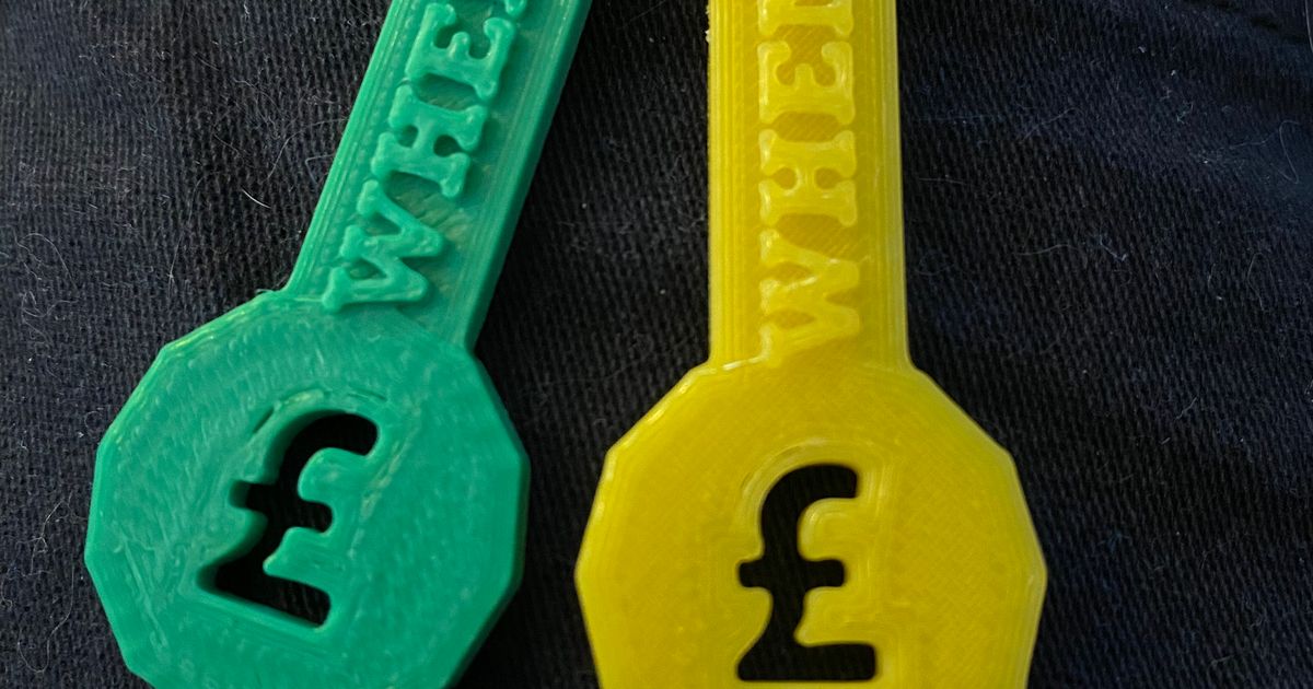 UK £ trolley key by ADHDLizz Download free STL model