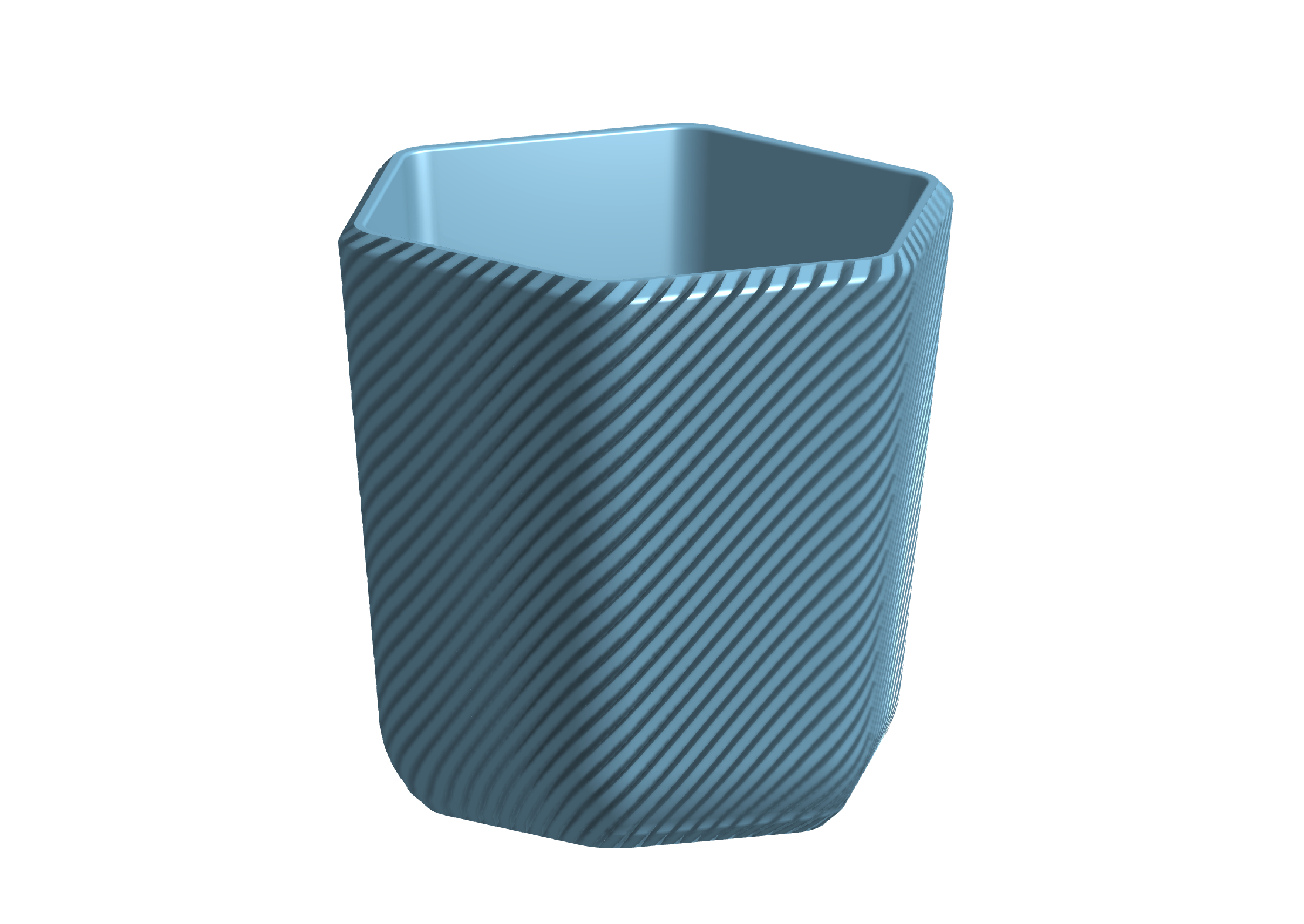 Swirled Rib Hex Pot