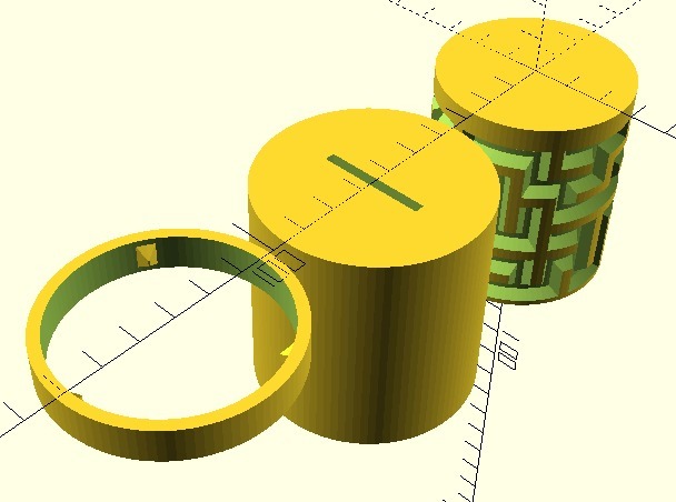 Cylinder Maze Visible and Hidden (Optional Bank) STLs