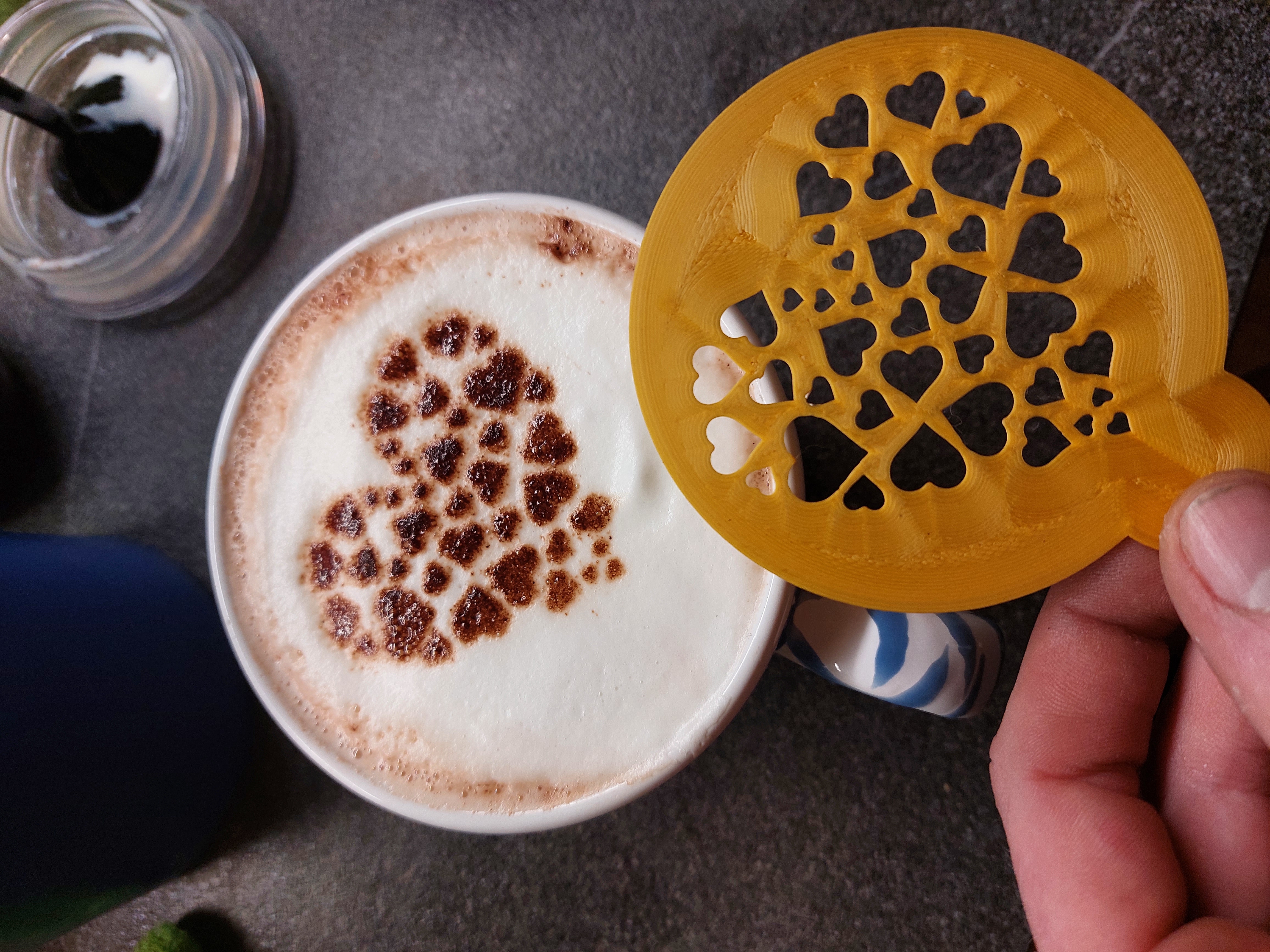 Heart coffee stencil