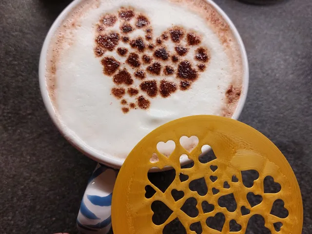Heart coffee stencil