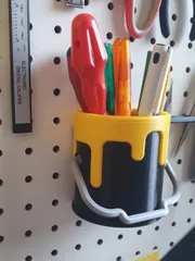 Drippy bucket remix for pegboard