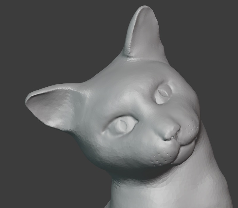 Miniatura 2 do modelo 3D Seated Curious Cat