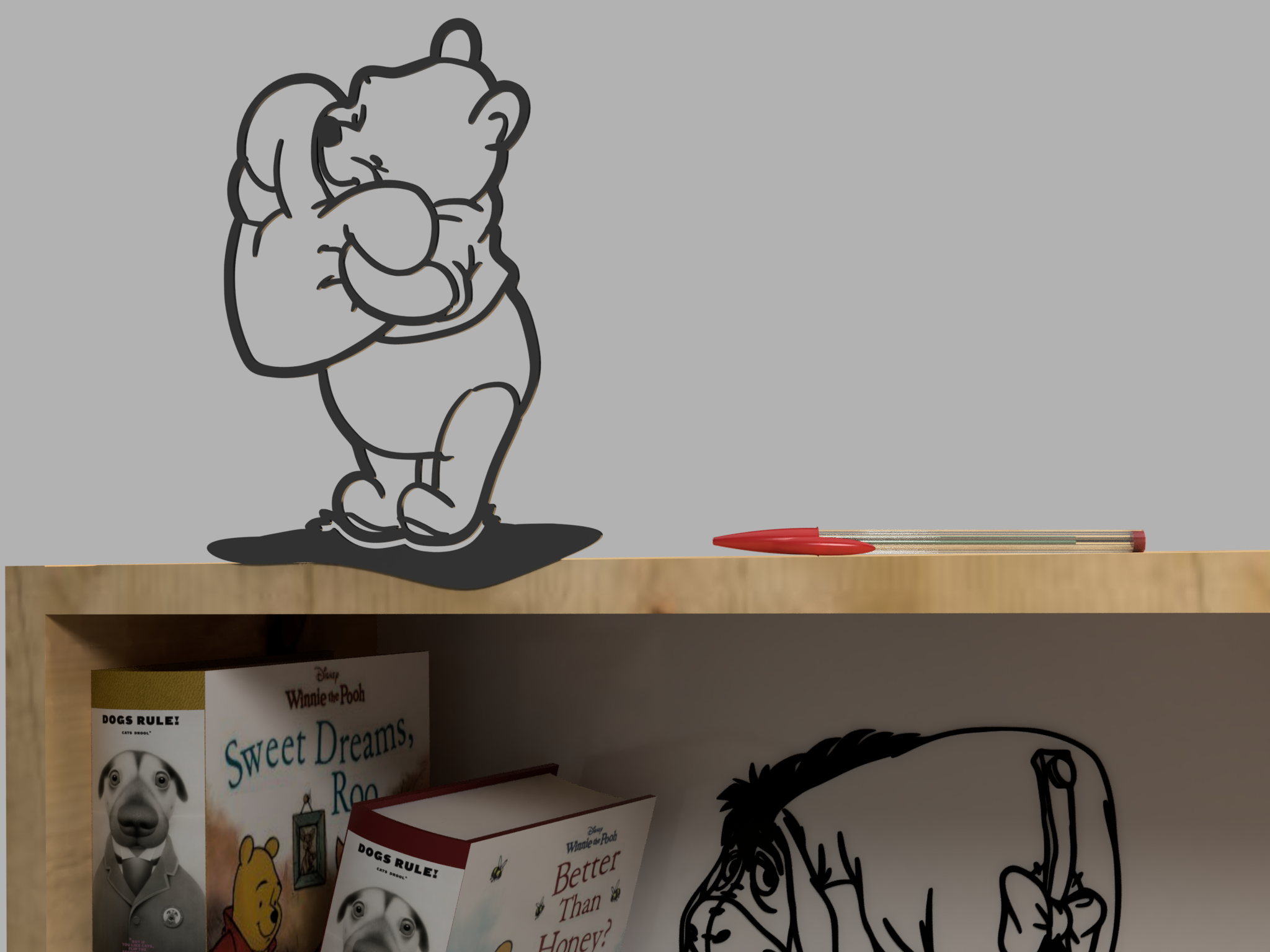 Winnie the Pooh hugging a heart