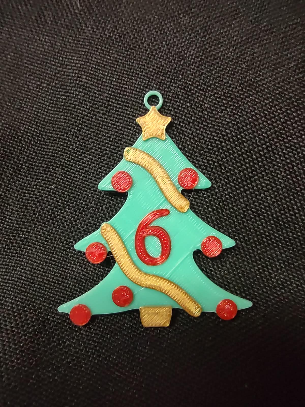 6 Number - Christmas Tree with Baubles, Tinsels and Star