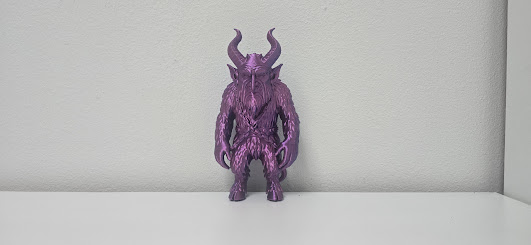 Purple Shaggy Demon Standing Christmas Figure