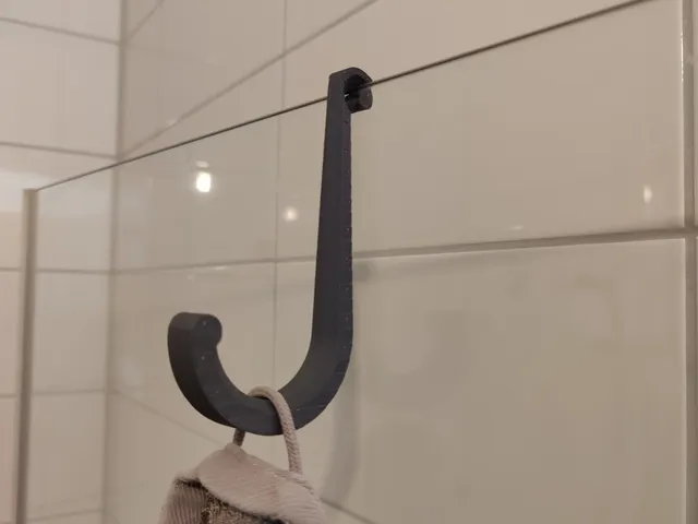 Shower window hook for 1.6mm glass