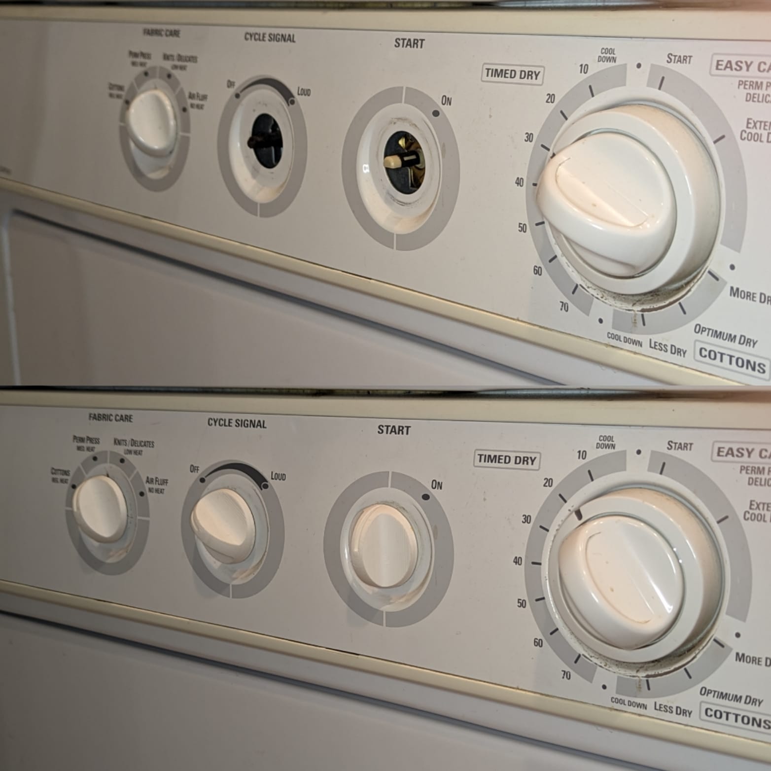 Yet another Dryer Knob OLD GE 3 cycle 4 fabric care setting front