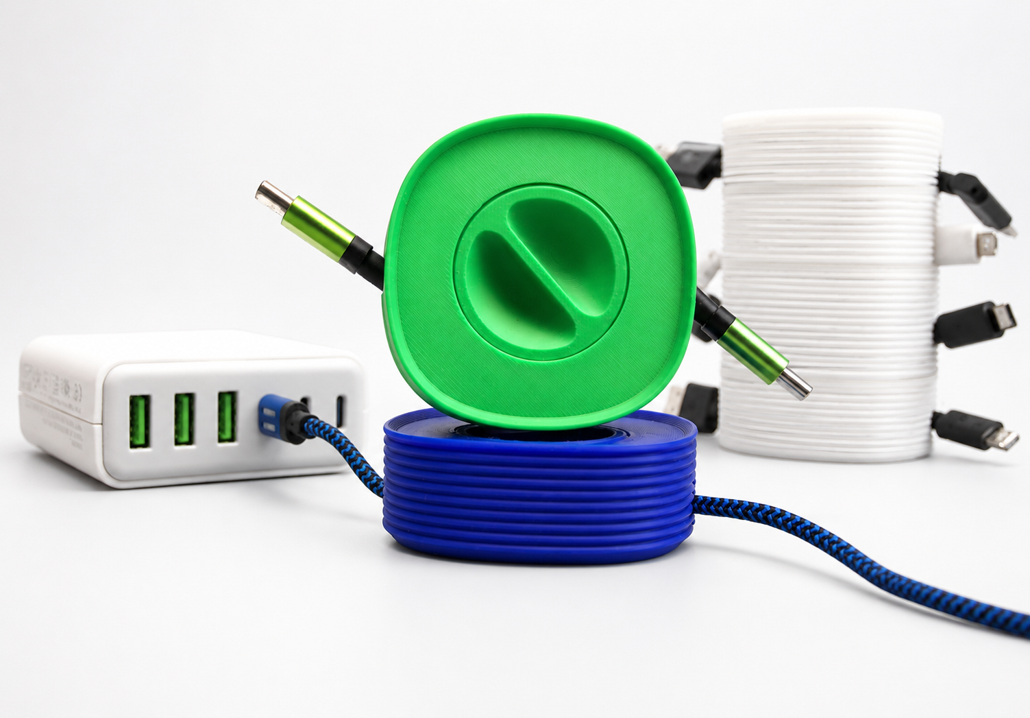 Miniatura 6 do modelo 3D Stackable Cable Winder – Smart Desk Cable Organizer