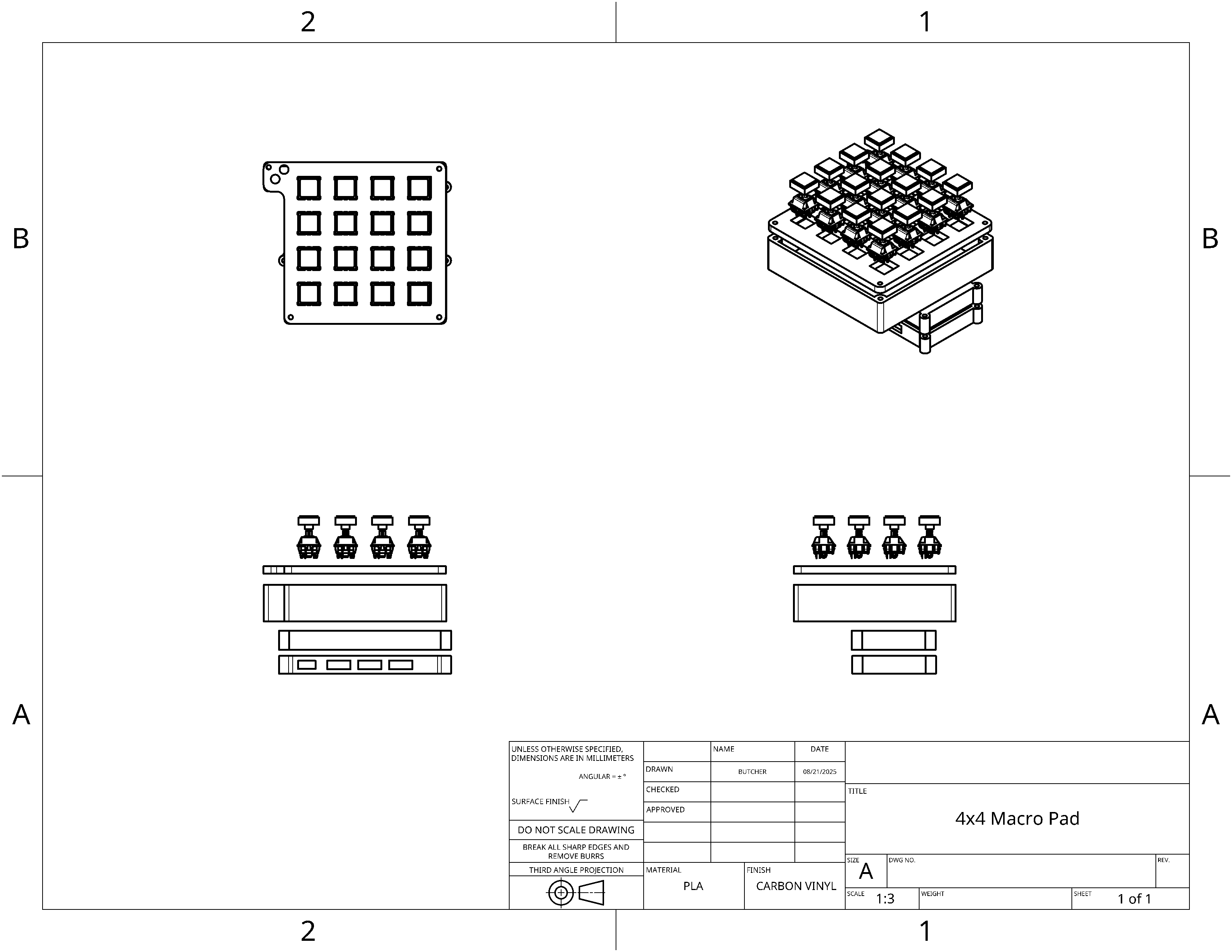 4x4 Keyboard Macro Pad/Button box