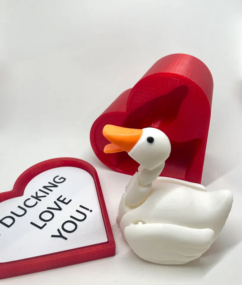 Heart Gift Box for Flexi Duck by IK3D, Download free STL model