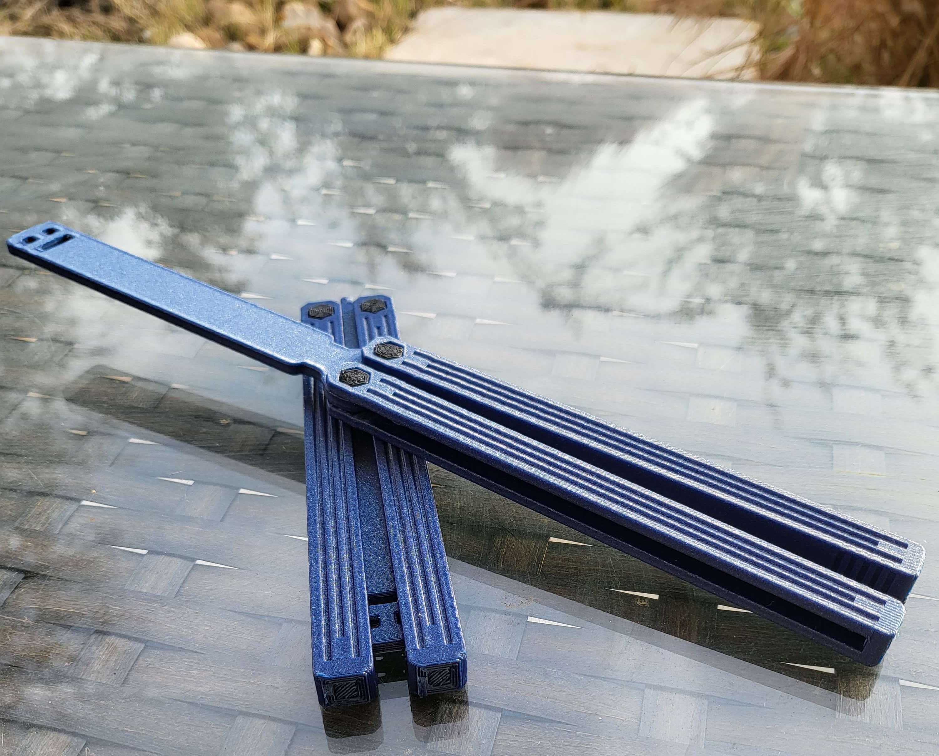 Flippy Friendly Butterfly Knife Balisong Trainer NO SCREWS NEEDED! by