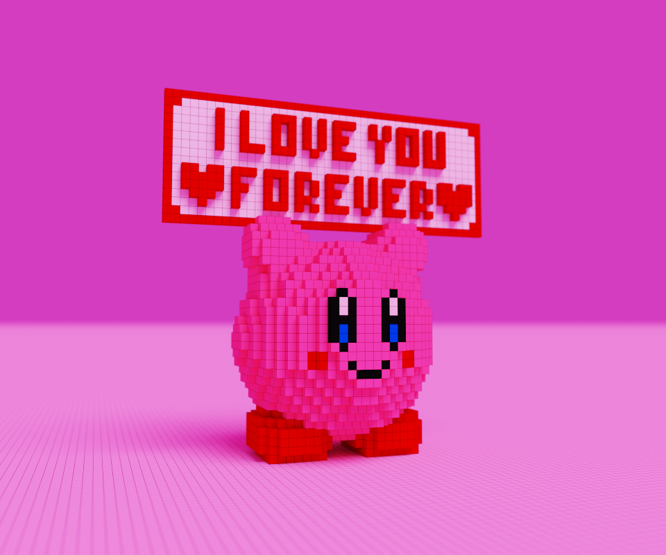 8-bit Kirby Valentine's Day