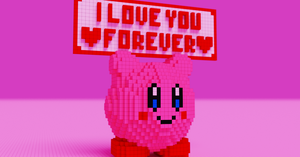 8-bit Kirby Valentine's Day by Dirac Arts | Download free STL model ...