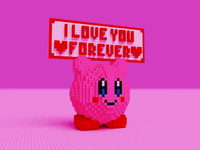 8-bit Kirby Valentine's Day