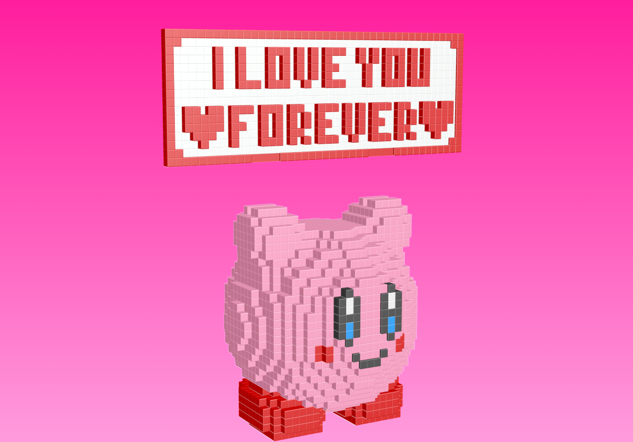 8-bit Kirby Valentine's Day by Dirac Arts | Download free STL model ...