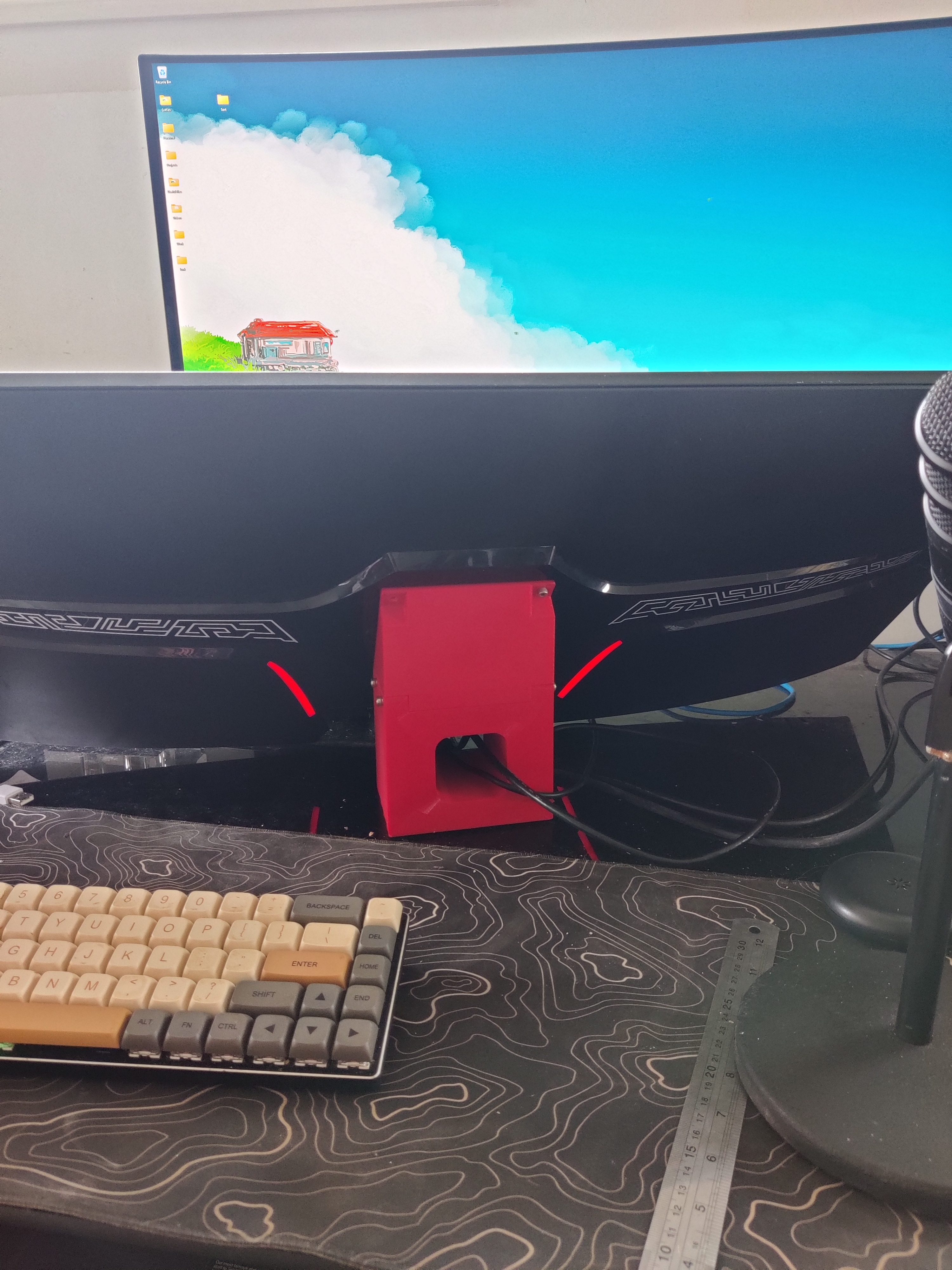 Simple 45 degree VESA monitor stand (Height for 34inch ultrawide)