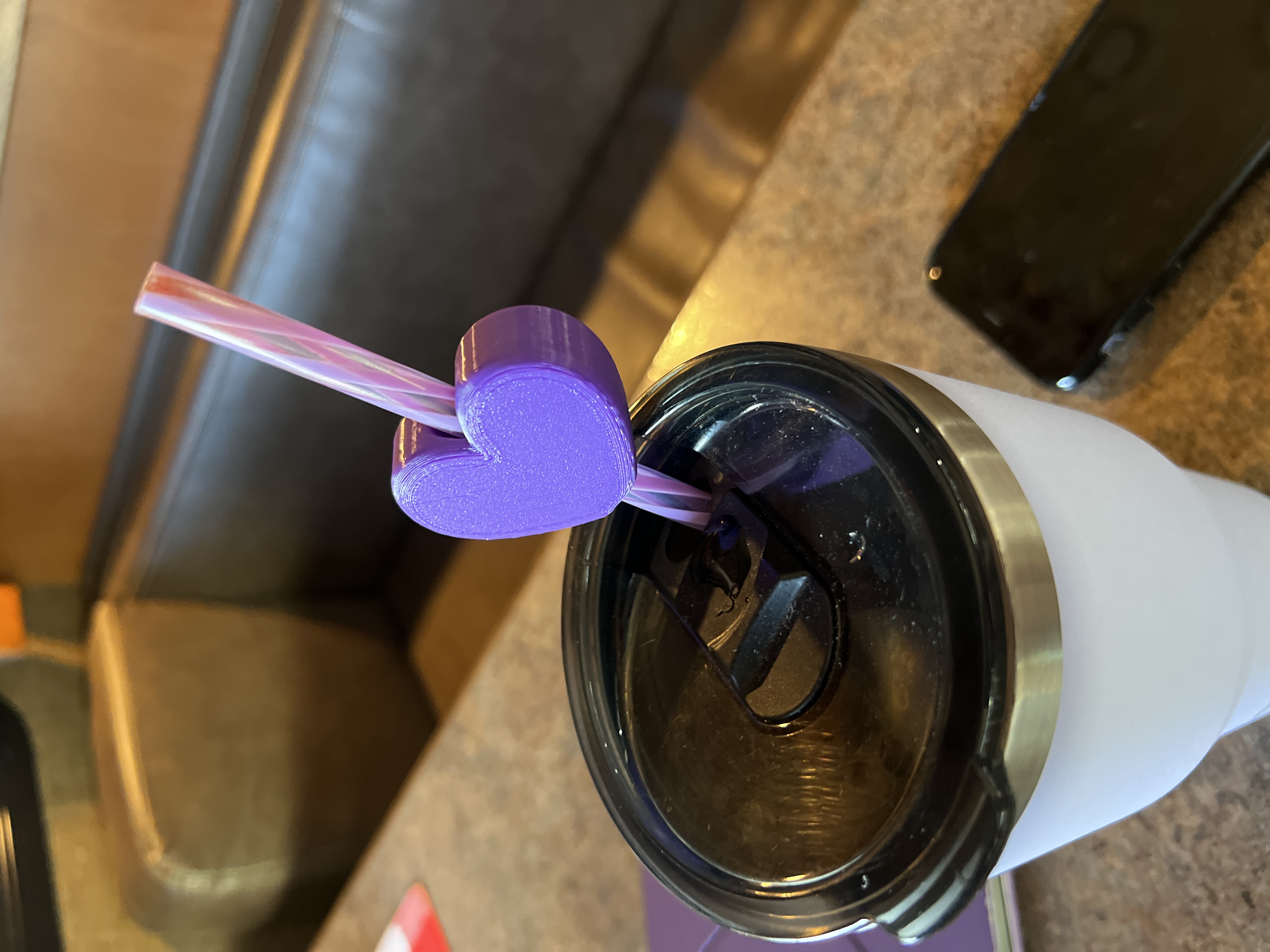 puffy heart straw topper