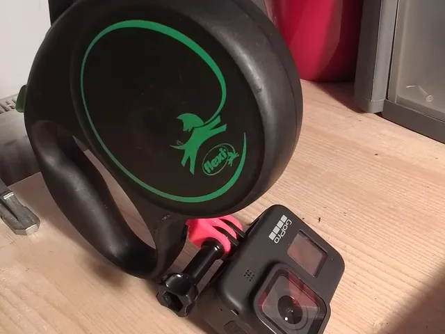 Flexi leash GoPro/Action cam mount   Flexileine-GoProhalter