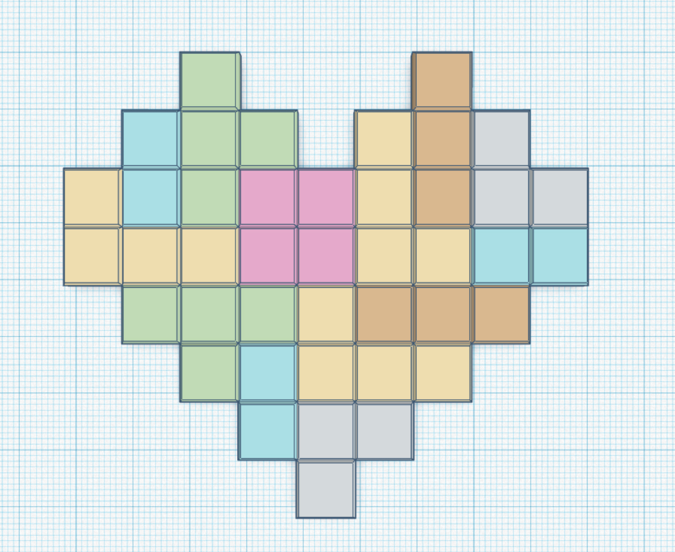 Tetris heart puzzle by Kreativní centrUM | Download free STL model ...