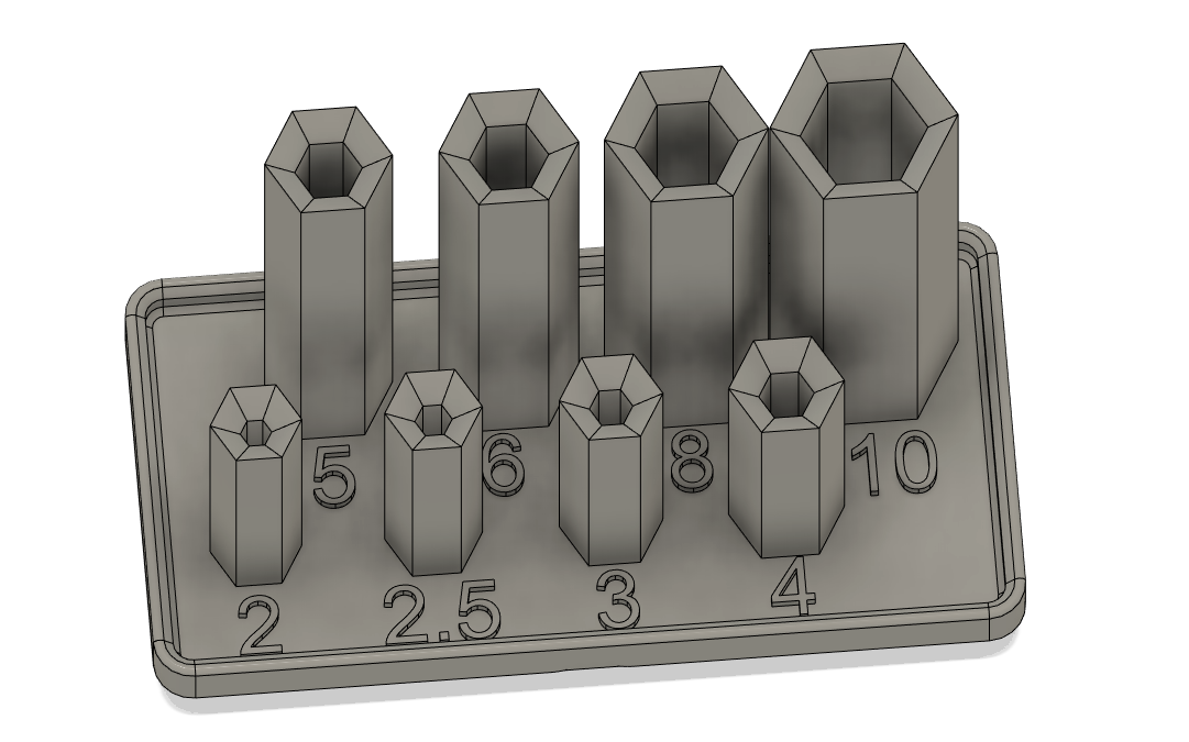 Gridfinity Allen Key Holder (2; 2.5; 3; 4; 5; 6; 8; 10 mm)
