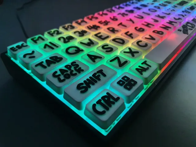 Low Profile Keycaps + Doodle Faces