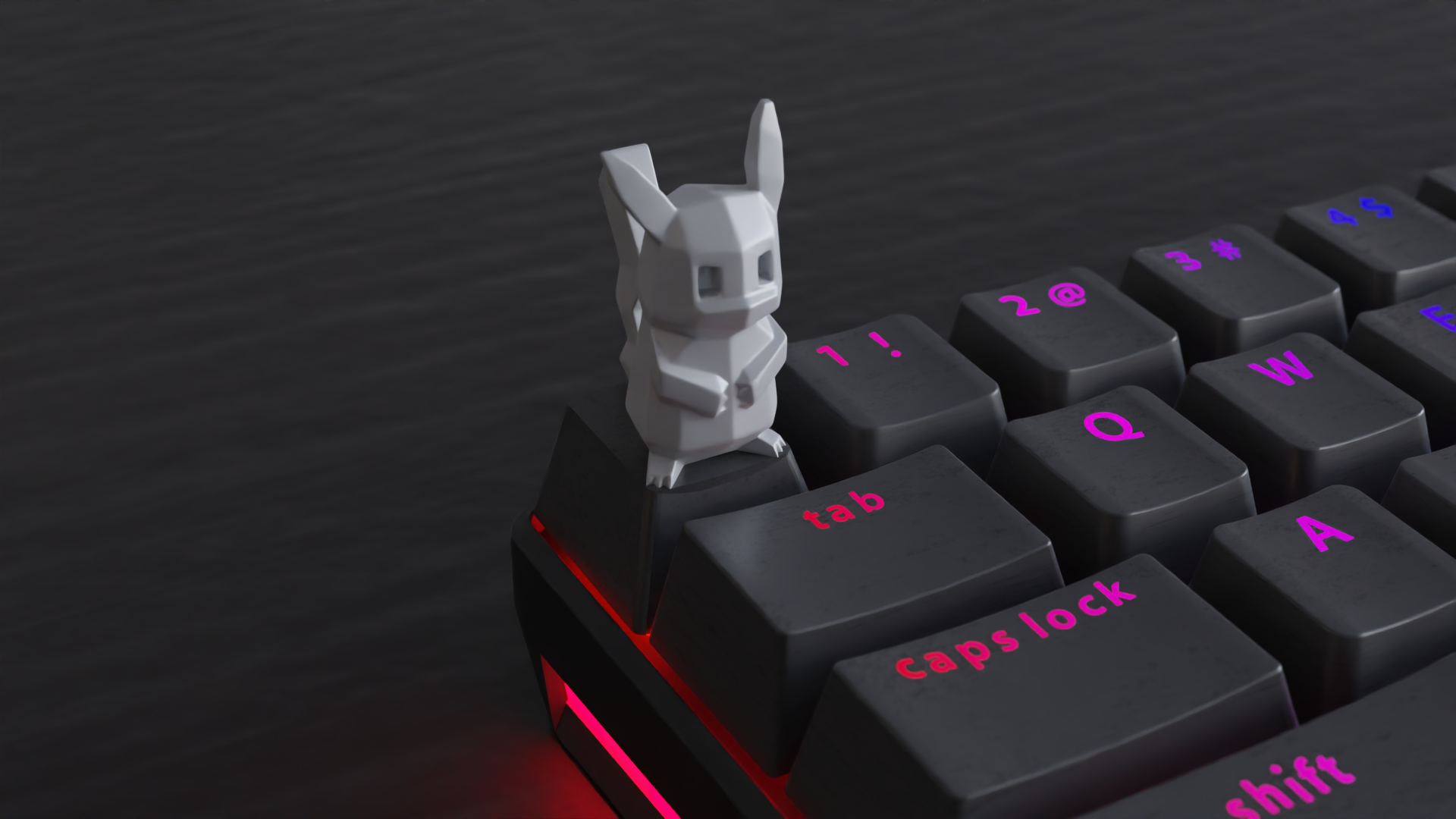 Keycap low poly Pikachu