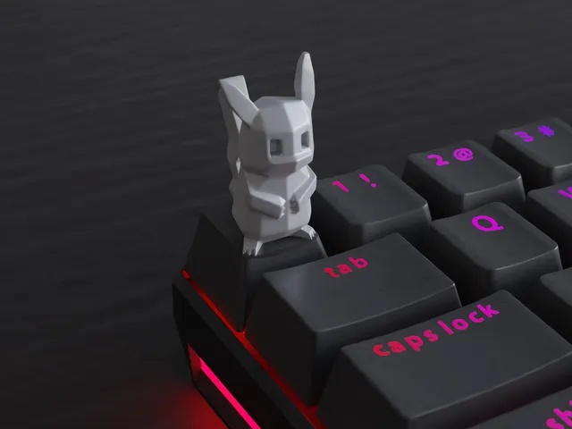 Keycap low poly Pikachu