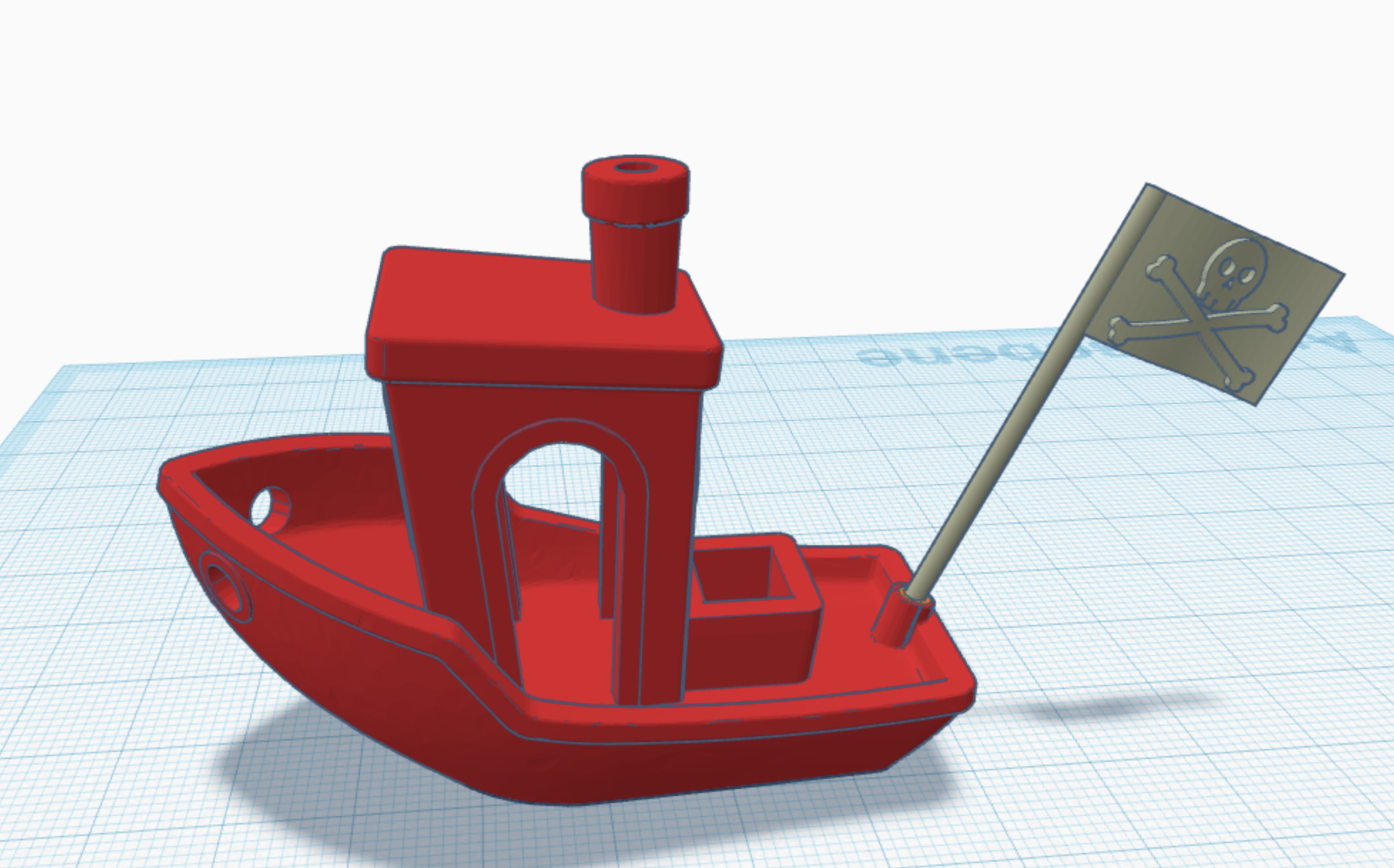 benchy with pirate flag