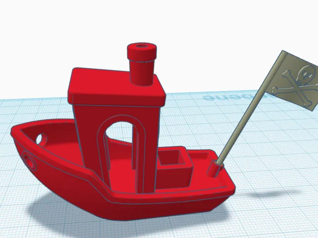 benchy with pirate flag