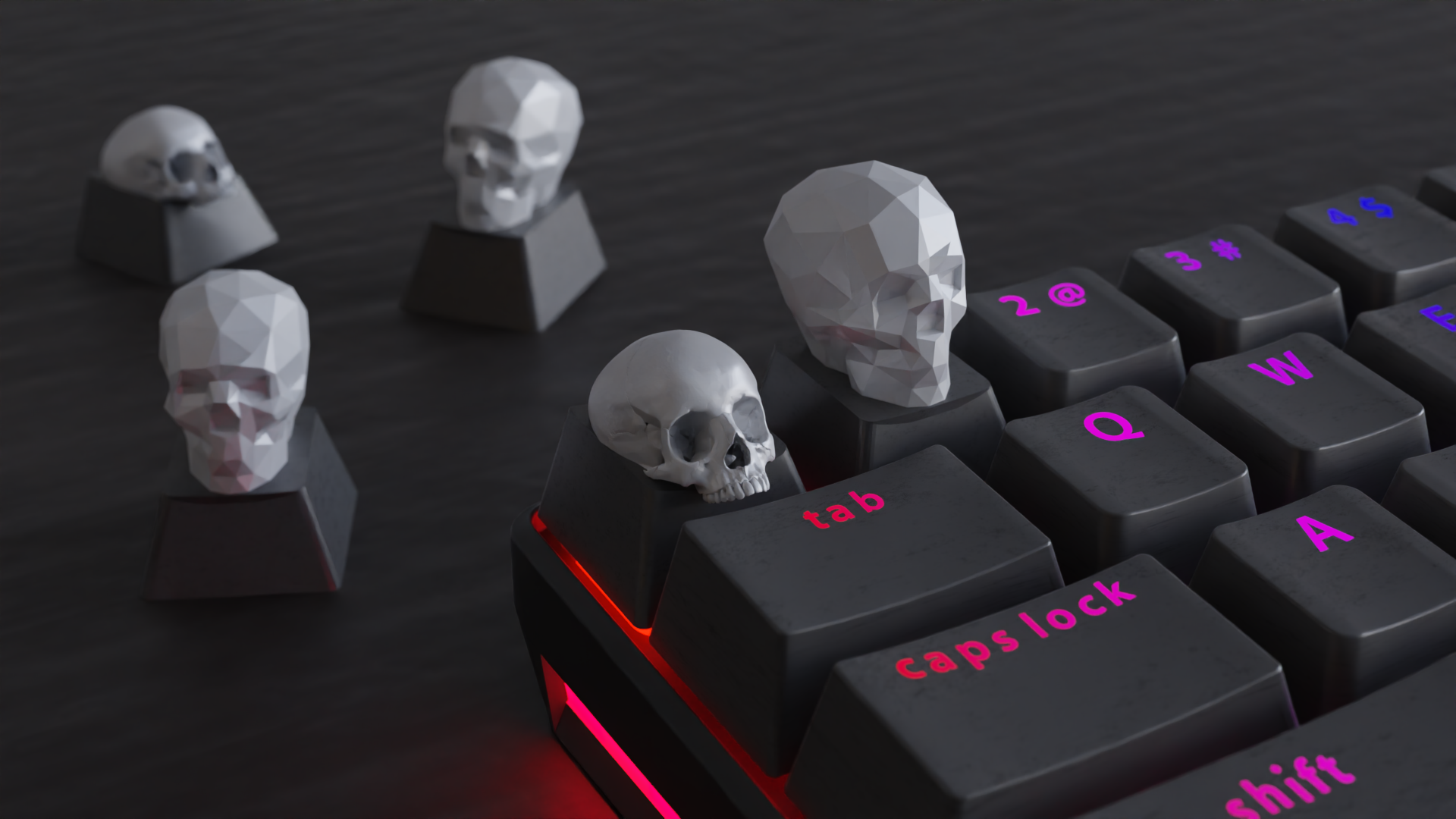 Miniatura 5 do modelo 3D Skull Keycaps