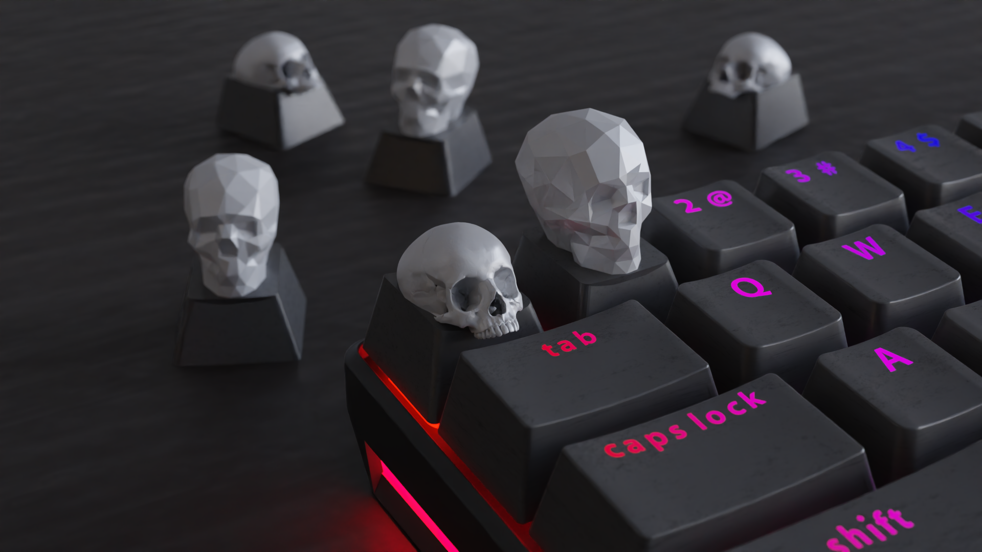 Miniatura 8 do modelo 3D Skull Keycaps