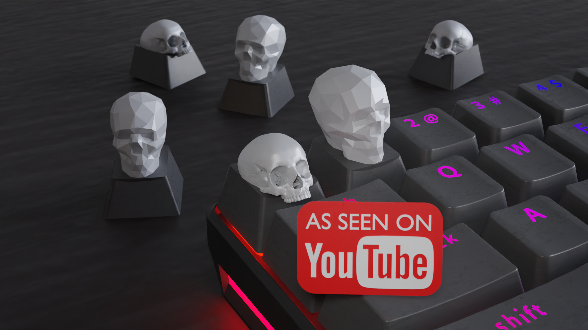 Miniatura 6 do modelo 3D Skull Keycaps