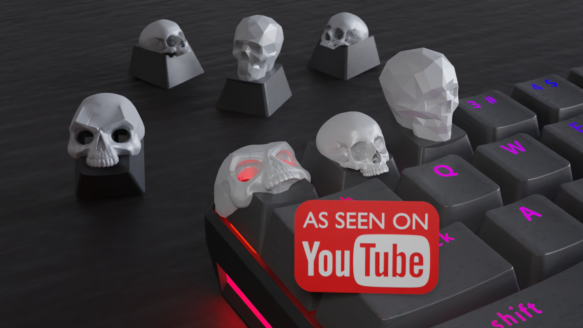 Miniatura 3 do modelo 3D Skull Keycaps