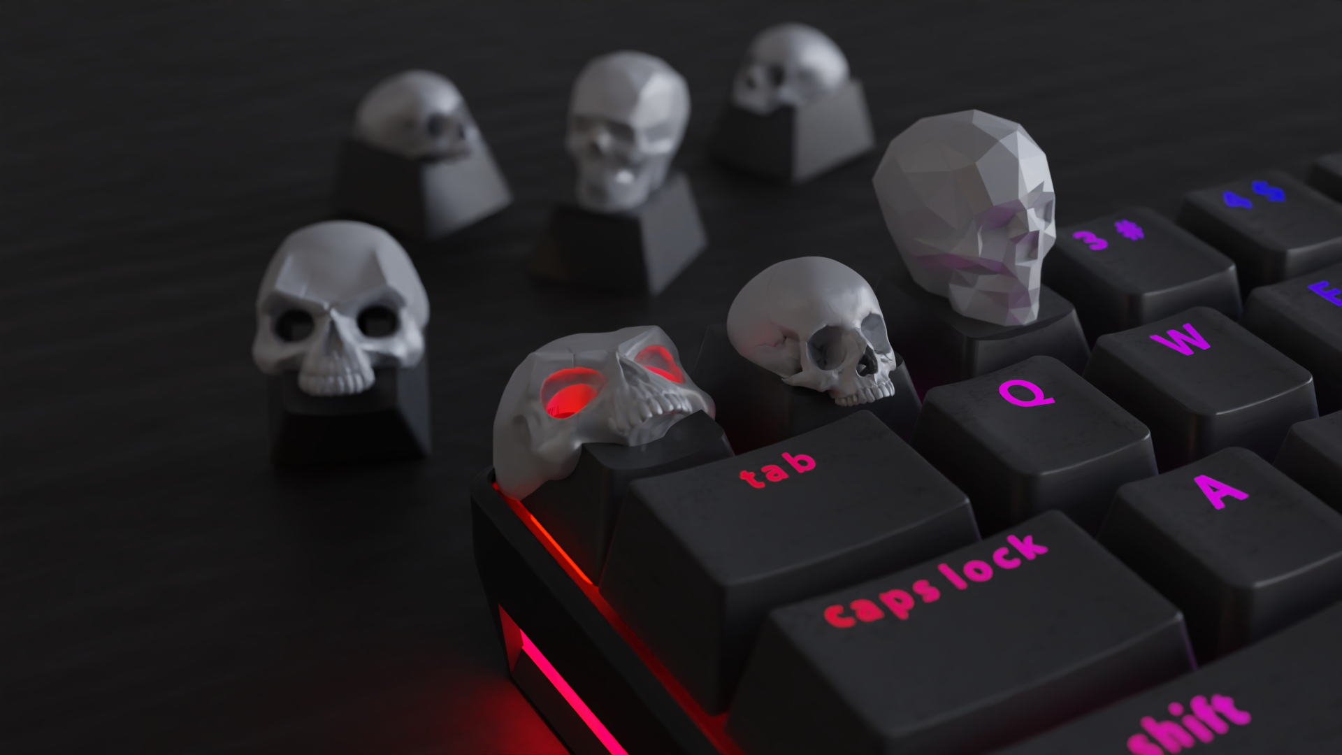 Miniatura 2 do modelo 3D Skull Keycaps