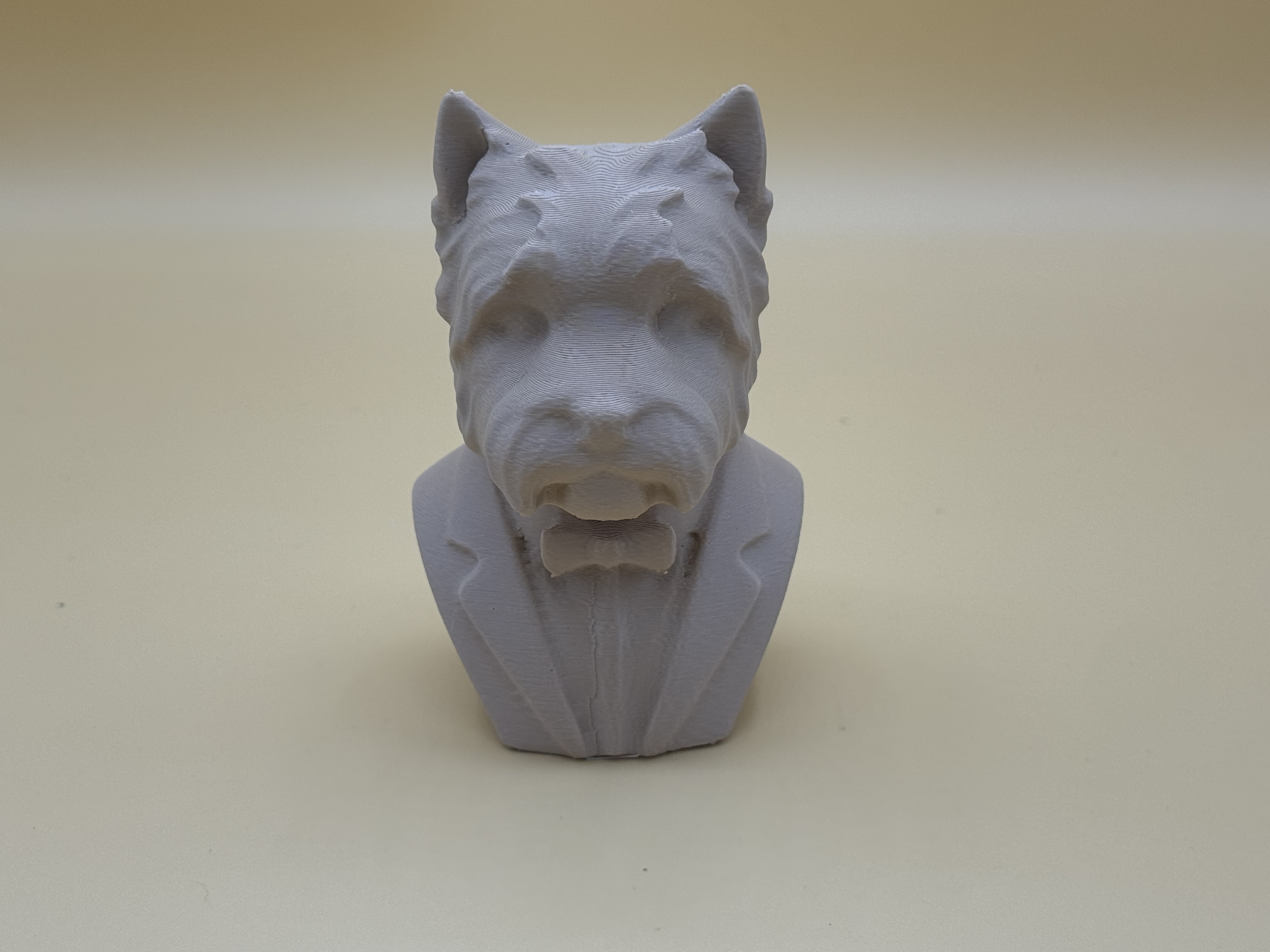 Bust of a well dressed West Highland White Terrier