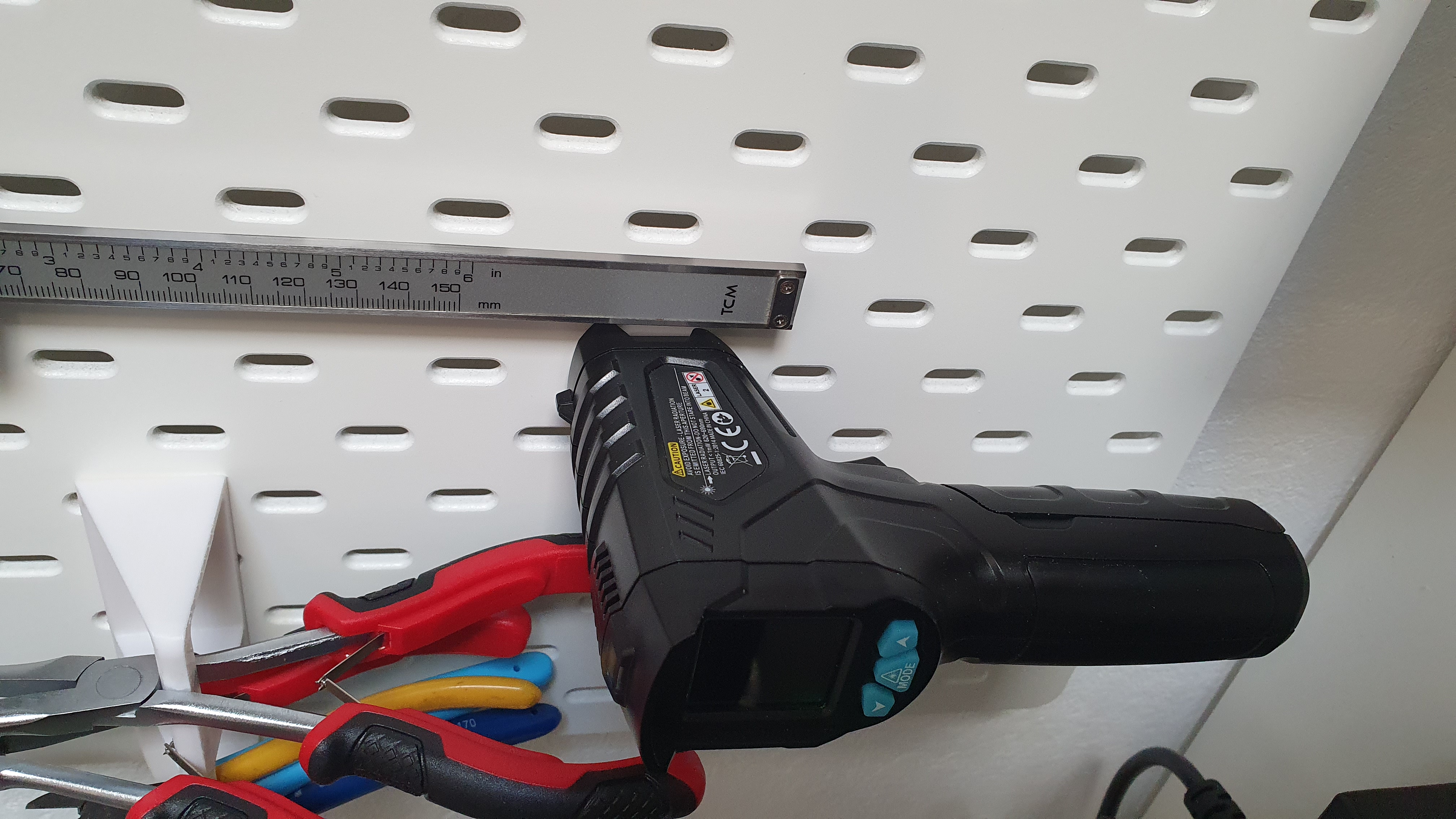 Ikea Skadis Peg Board holder for Mestek Infrared Thermometer