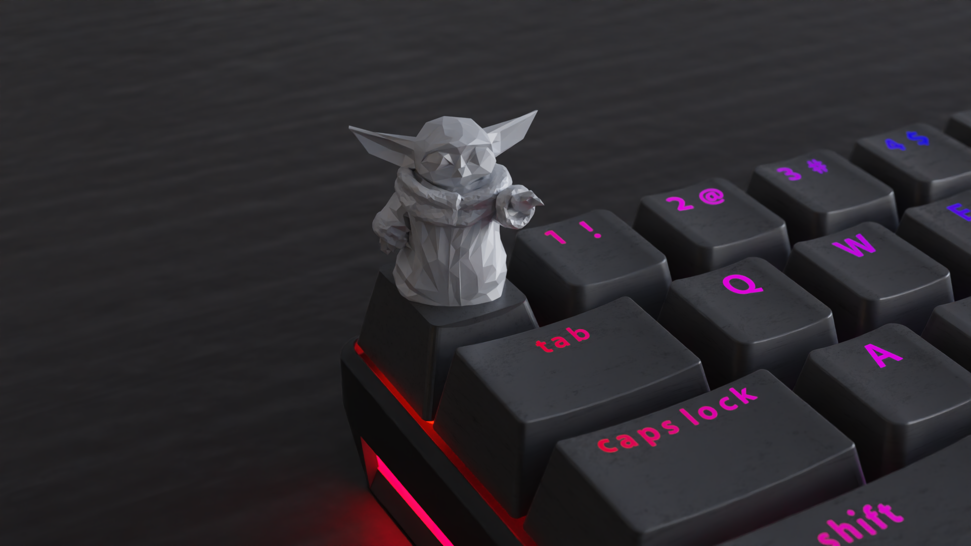 Keycap Low Poly Baby Yoda