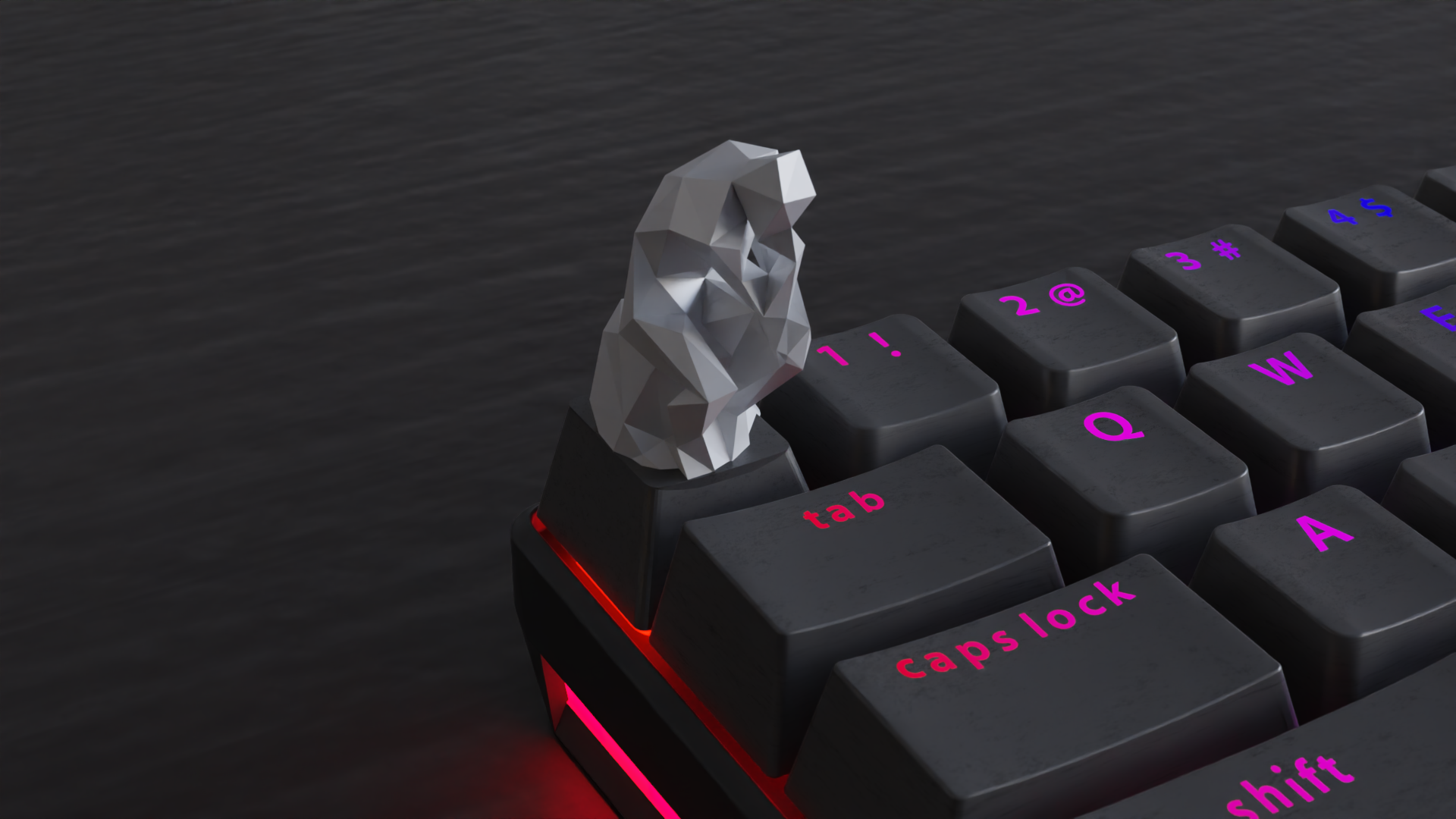 Keycap Lowest Poly Thinker