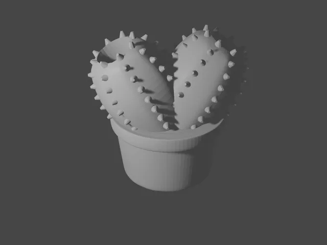 Heart-shaped cactus pen holder
