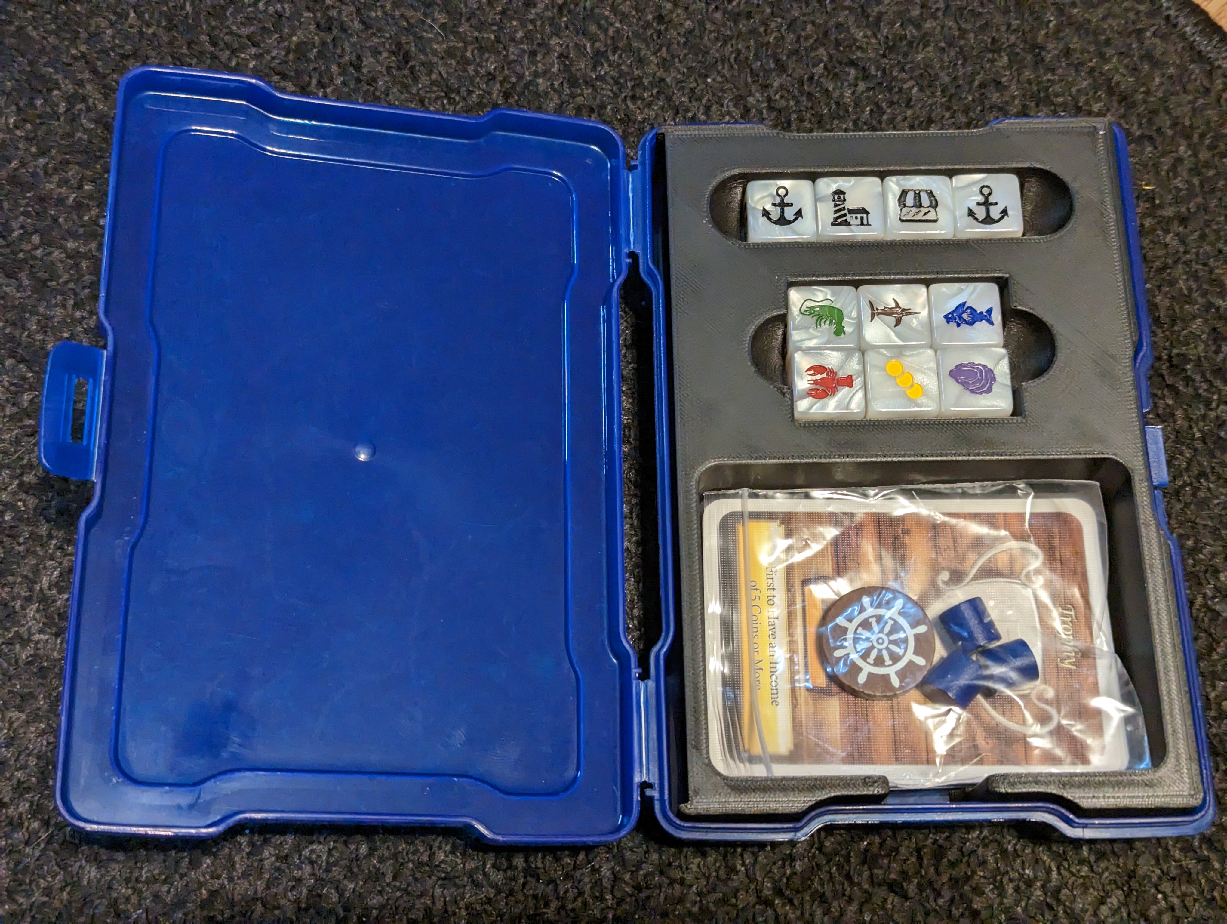 Photo Caddy Board Game Inserts - Fleet: the Dice Game, Snacktime, Bako dig n write, Kaikoro roll and write