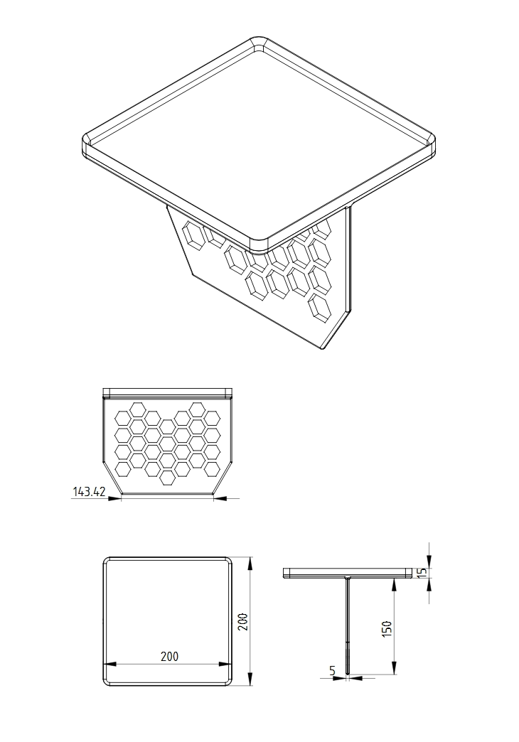 Miniatura 3 do modelo 3D Couch Table Tray with fin