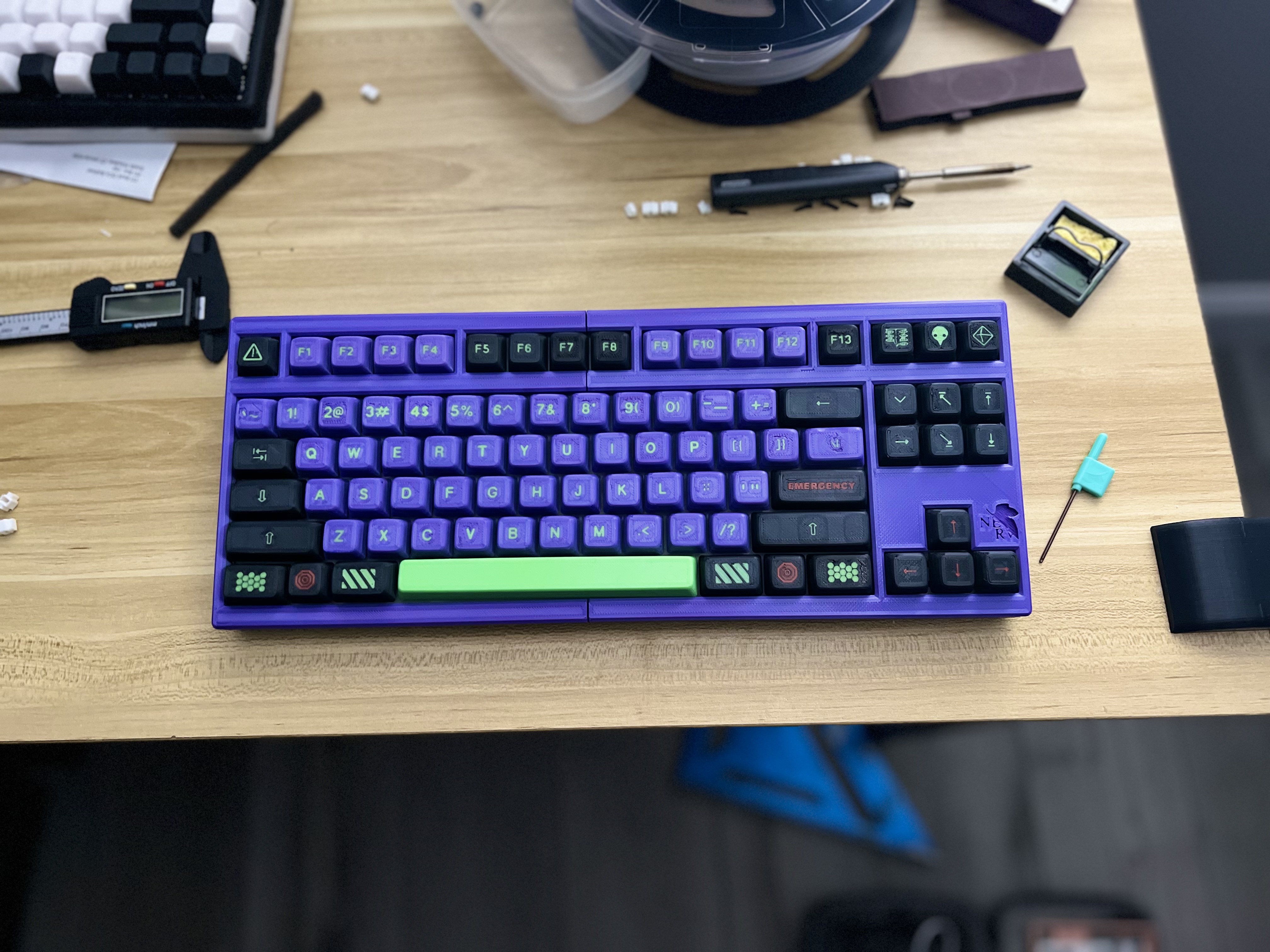 Neon Genesis Evangelion Themed Keycap Set (Works with single extruder)