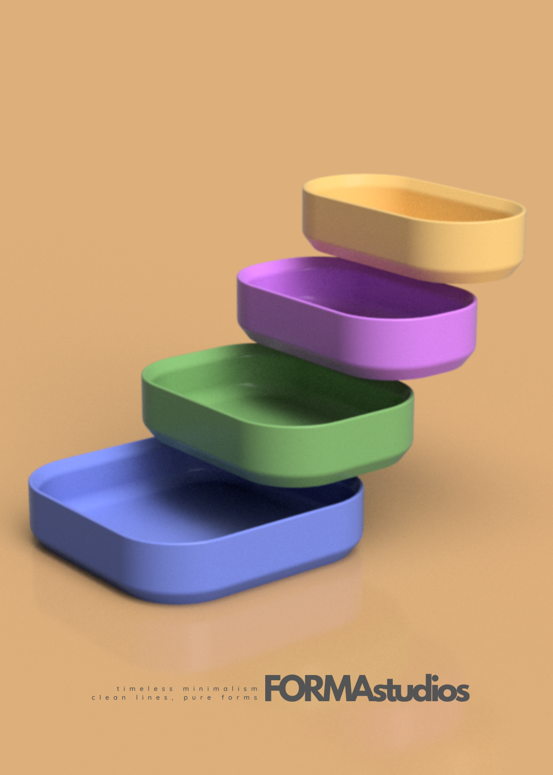 STACKA Modular, Stackable Storage Boxes (Set of 4 Sizes) - FORMAstudios — thumbnail 3