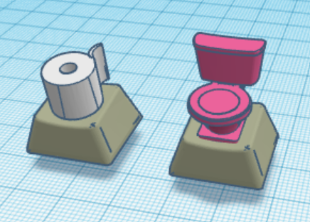 sanitary keycaps (toilet and paper)